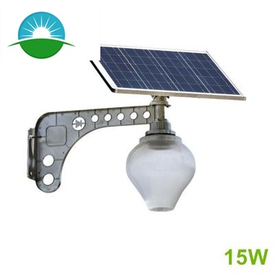 7-15W tout en deux lampadaire solaire en forme de fruit
